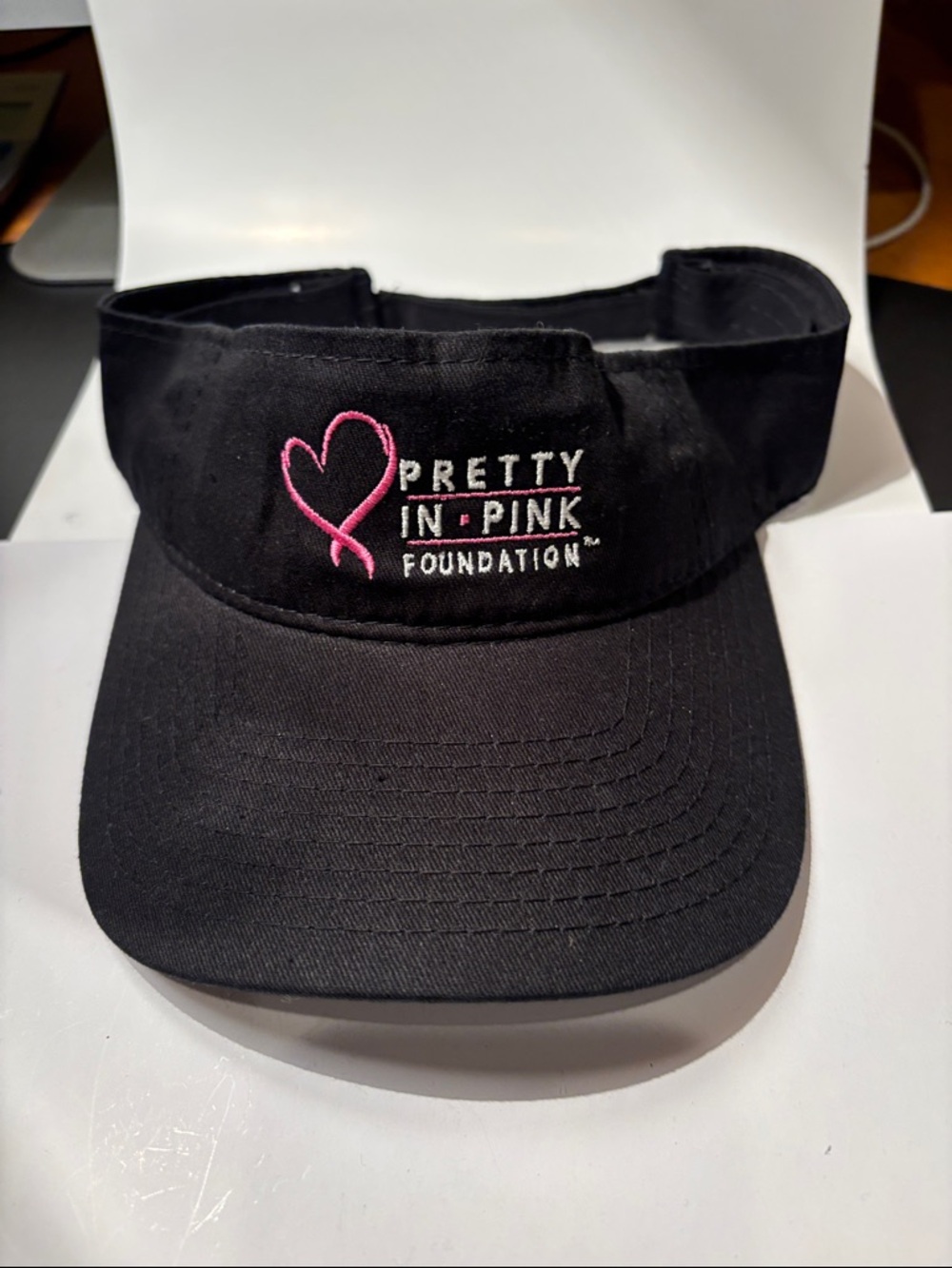 San Diego Hat Company Black Visor with Pink Embroidered Logo